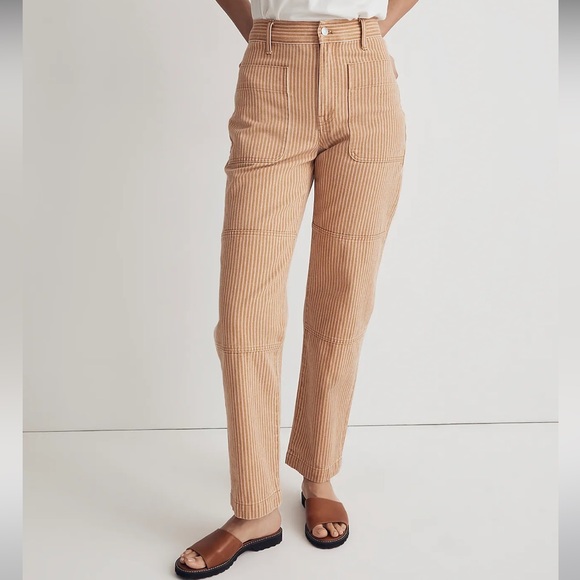 The Perfect Vintage Straight Jean in Stripe - Picture 1 of 9